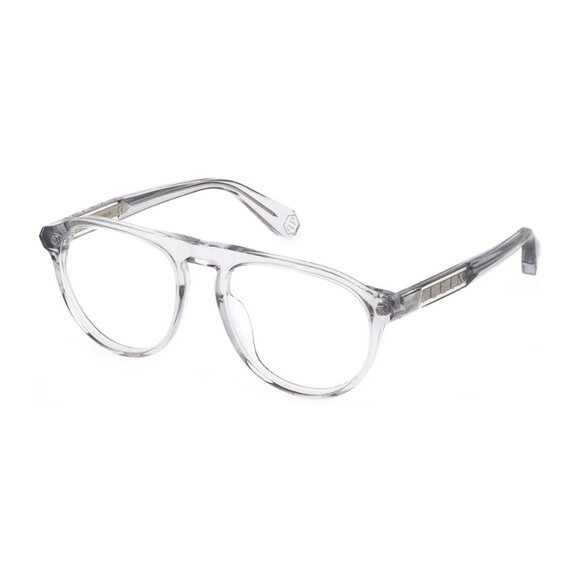 NEW PHILIPP PLEIN EYEGLASSES TRANSPARENT GRAY UNISEX EYEWEAR VPP016M 06A7